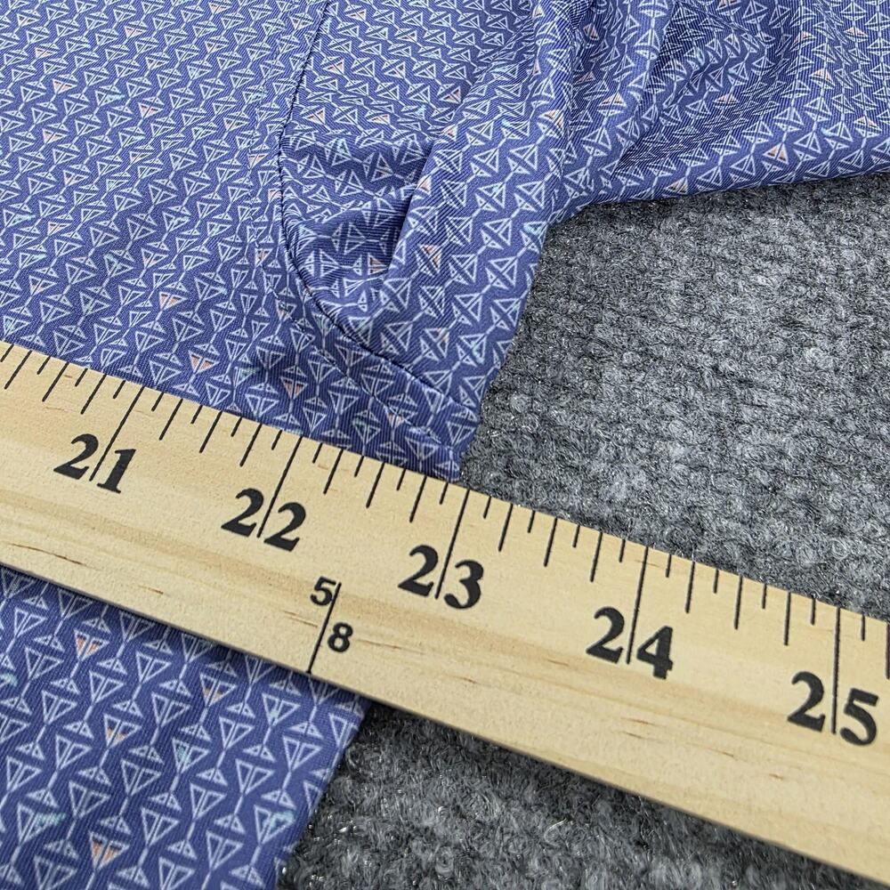 Peter Millar Shirt Mens Medium Blue Martini Glass AOP Summer Comfort Polo Golf - Picture 6 of 16